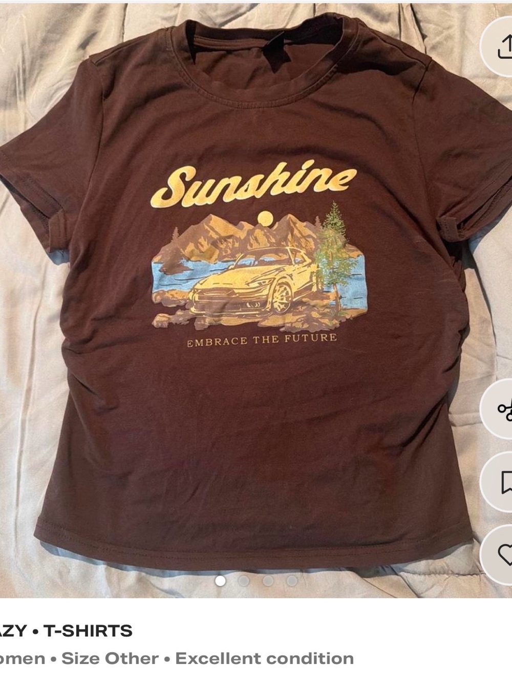 Daisy Brown 'Sunshine' Graphic Tee with Yellow & Blue Accents